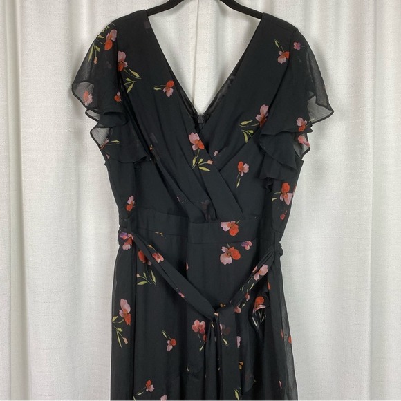 City Chic Black Floral Petal Rain Maxi Dress Sz.S/16 NWT - Picture 5 of 15